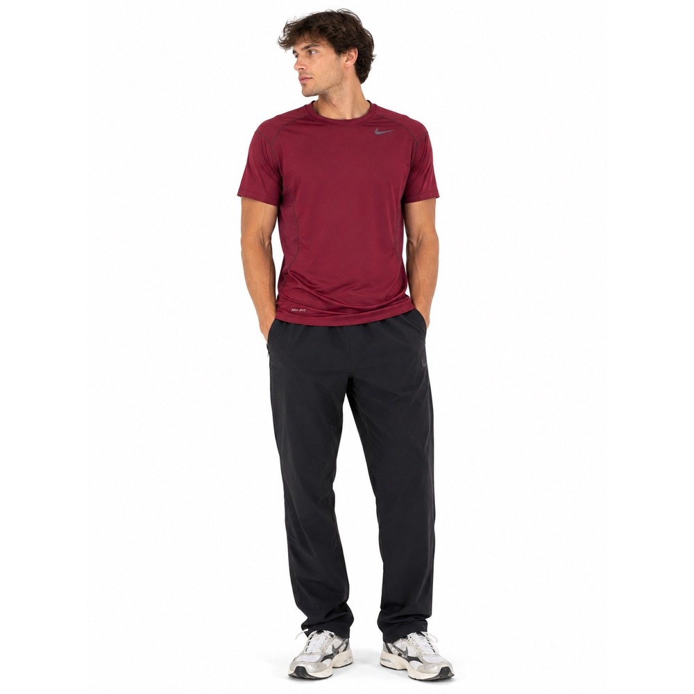 Nike Pro Combat Shirt Mens Large Burgundy Compression Short Sleeve Dri-FIT Gym